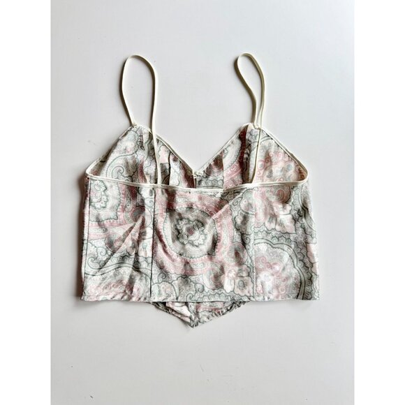 Vintage VICTORIA'S SECRET Paisley Satin Camisole Tap Pants Shorts Set, Size S - Picture 5 of 10